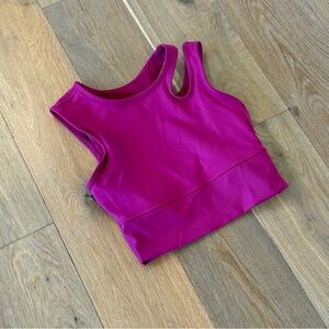 Lululemon Magenta Crop with Built-in Sports Bra